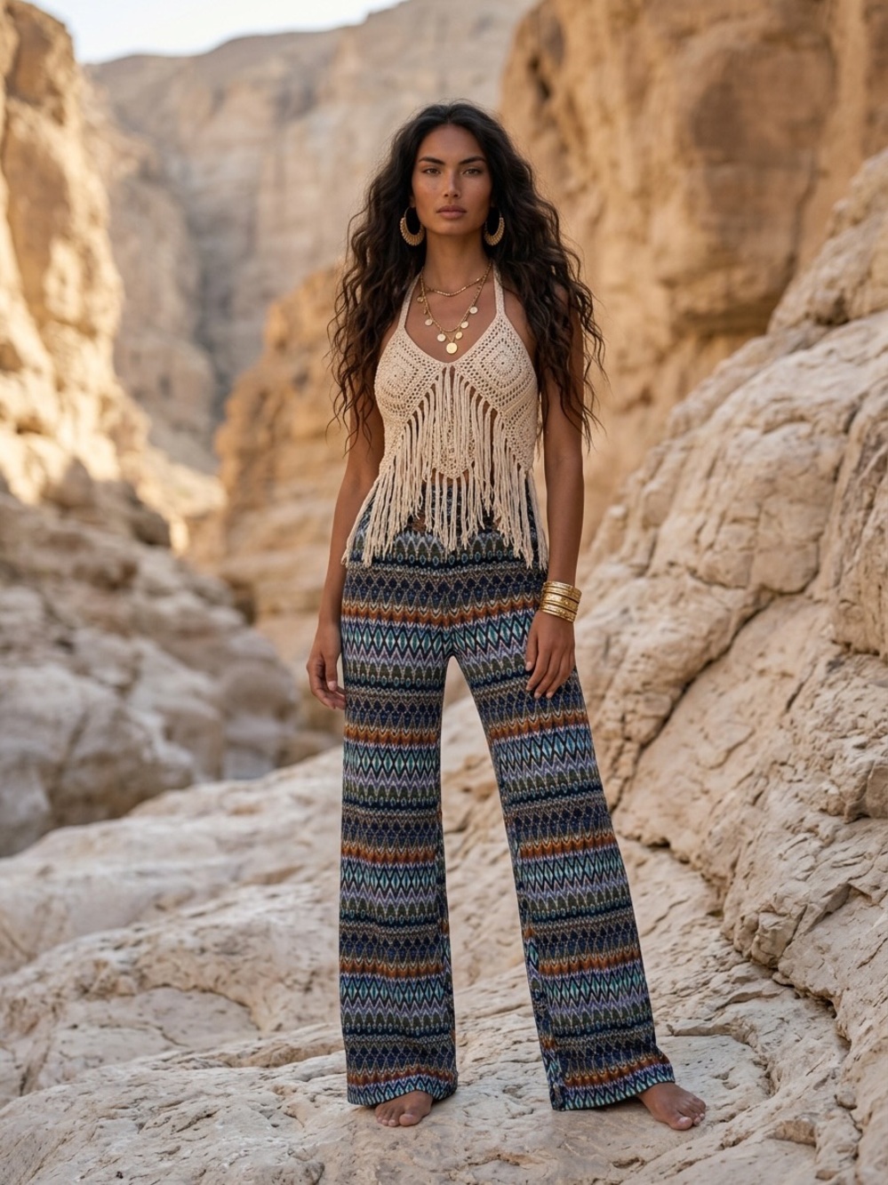 Joe Benbasset Multicolor Wide-Leg Pants